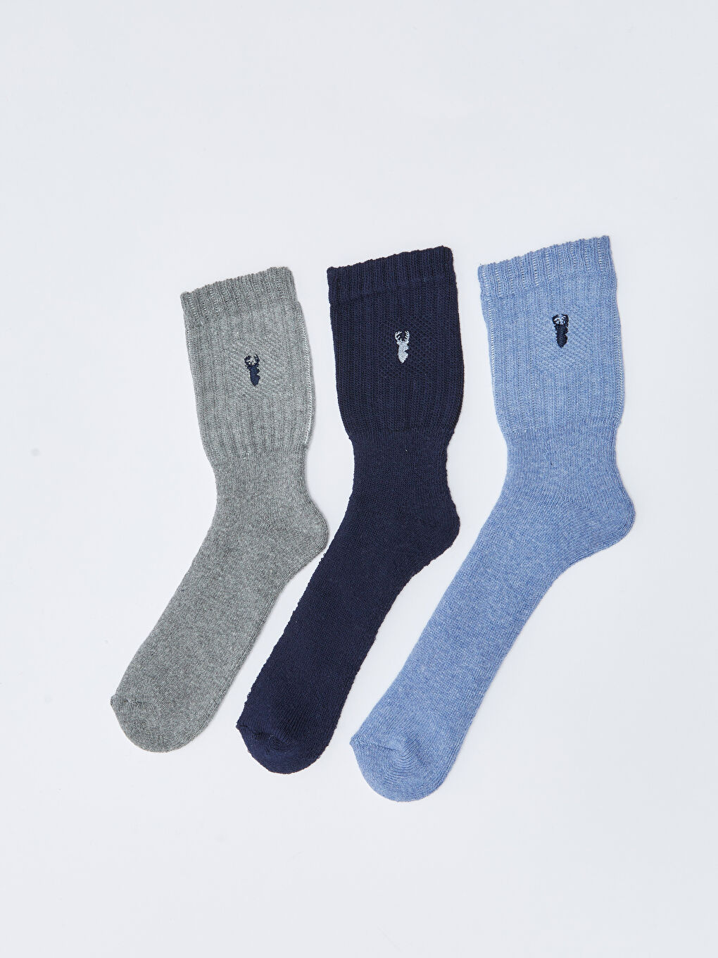 Karışık Nakışlı Erkek Çocuk Soket Çorap 3'lü-1