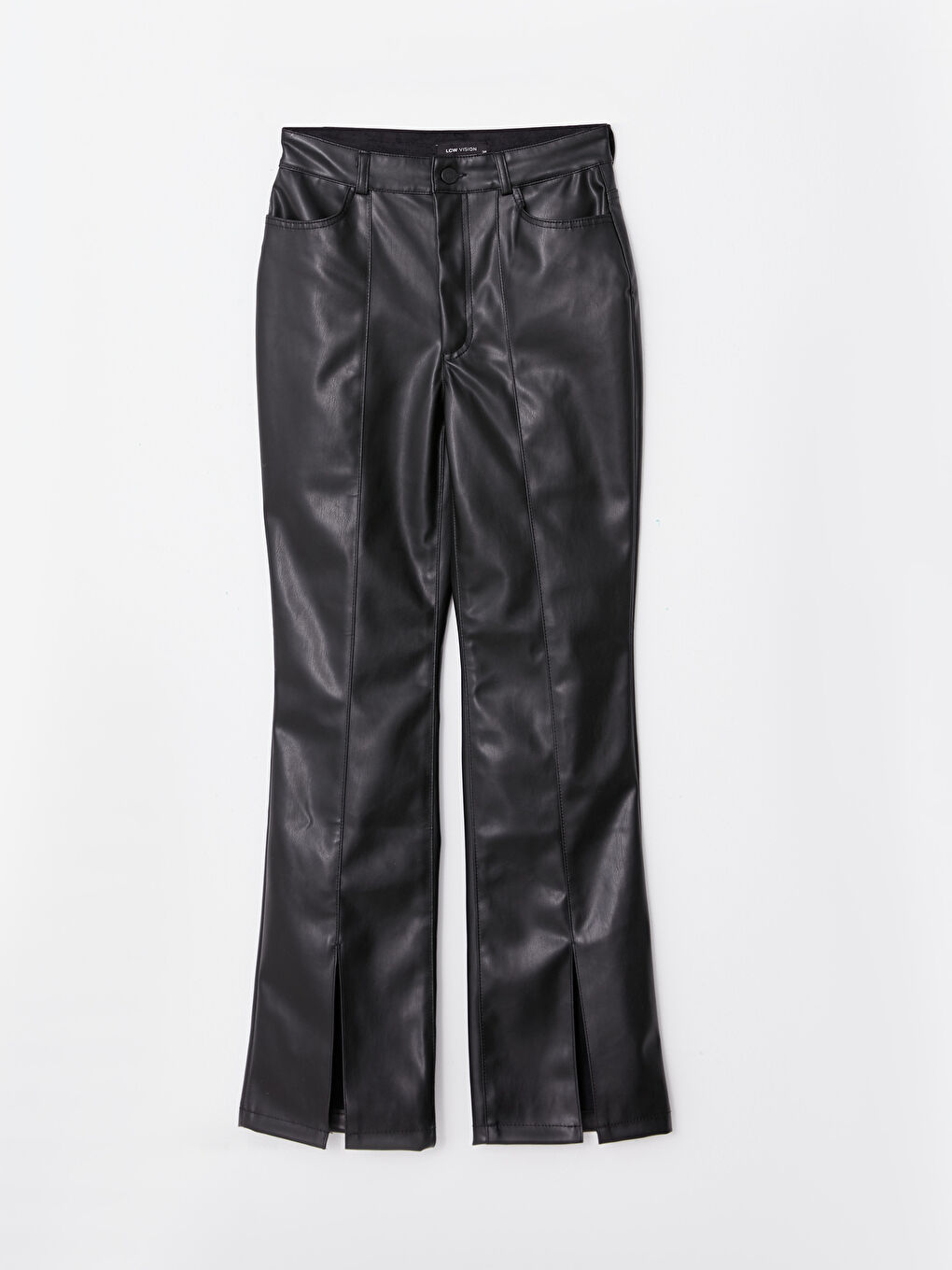 Standard Fit Regular Faux Leather Women's Trousers-5