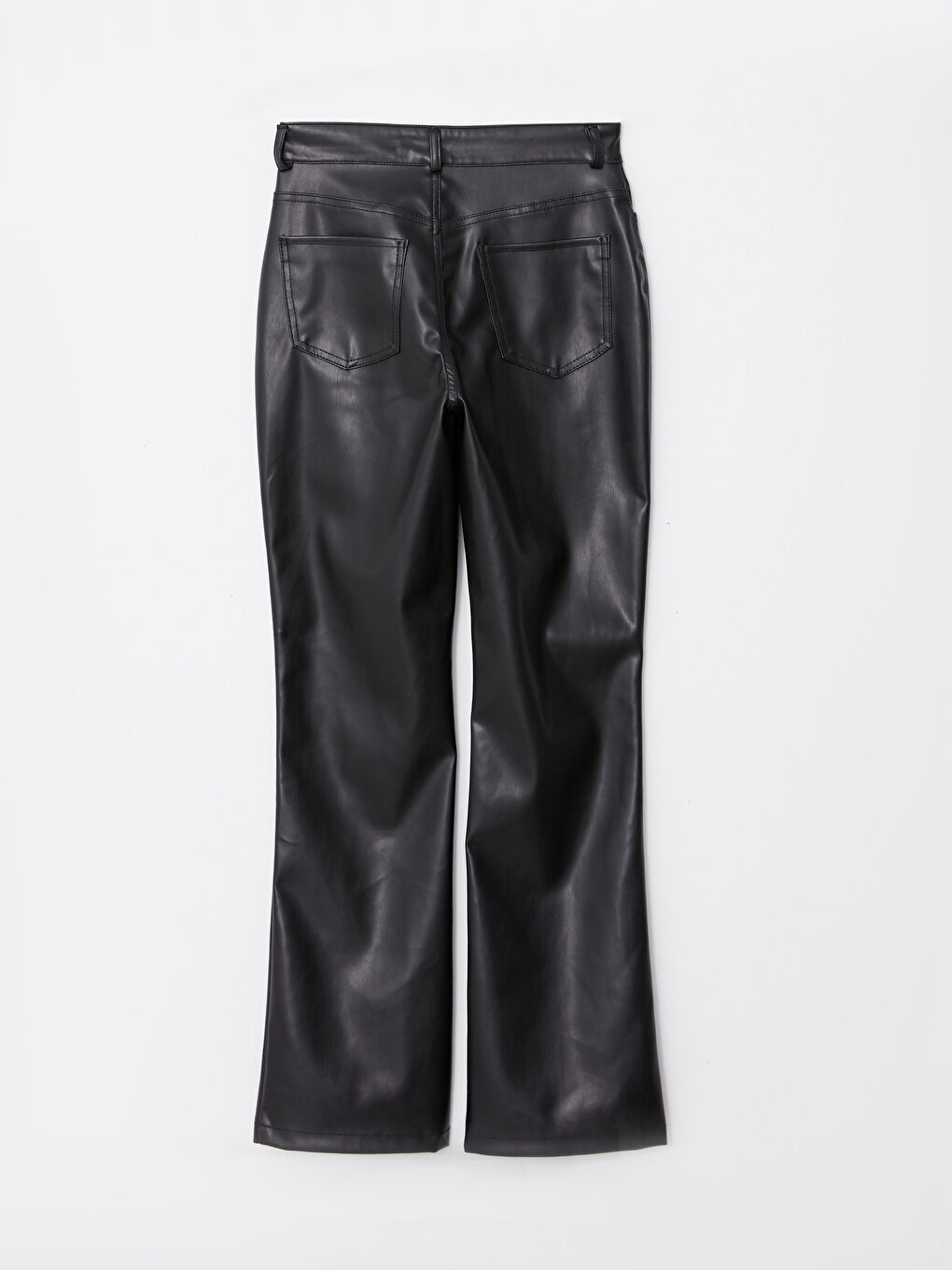 Standard Fit Regular Faux Leather Women's Trousers-6