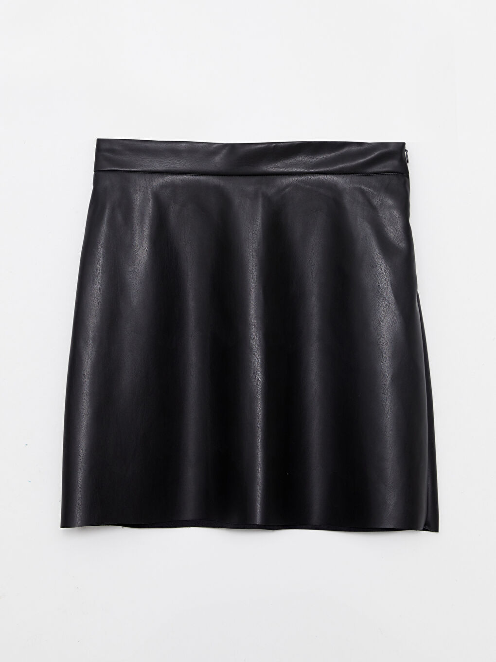 Fustă Simplă Aspect Piele pentru Femei-6
