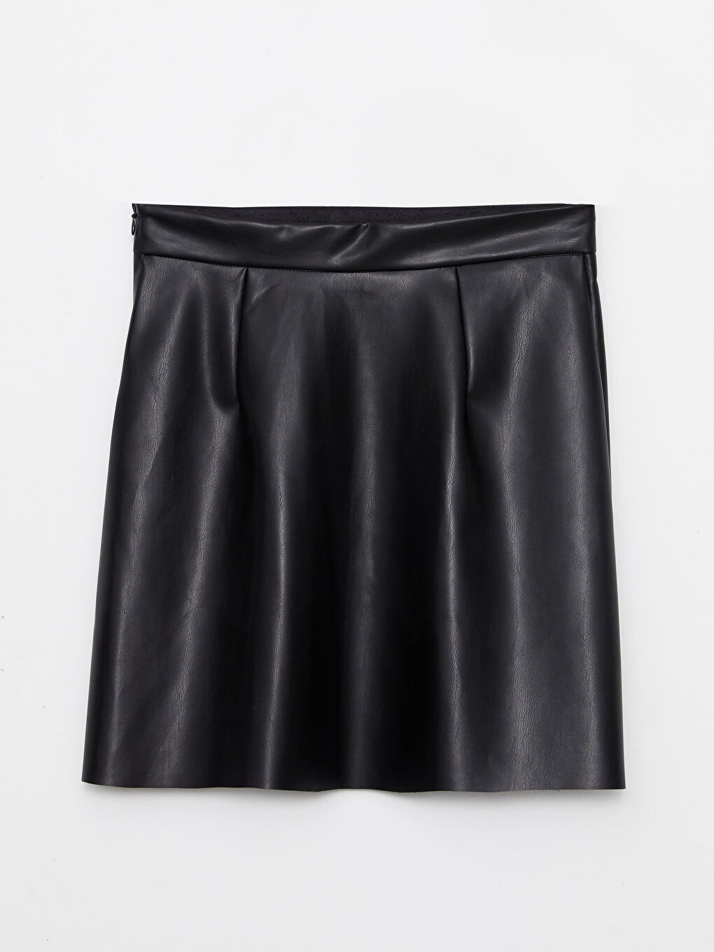 Fustă Simplă Aspect Piele pentru Femei-7