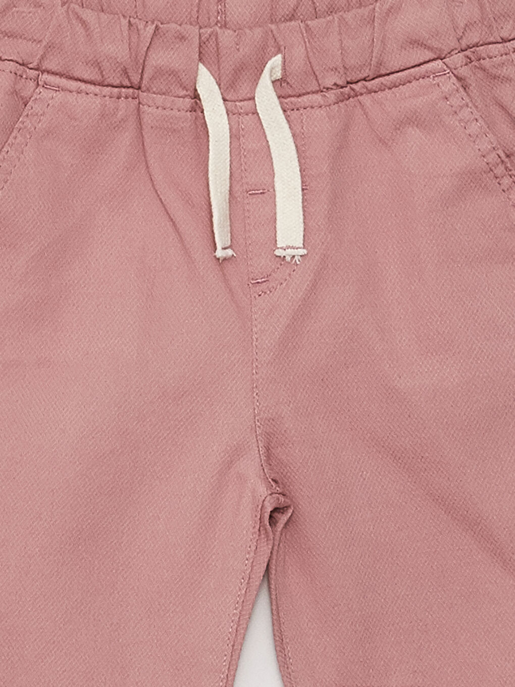 Pembe Beli Lastikli Basic Erkek Bebek Pantolon-2