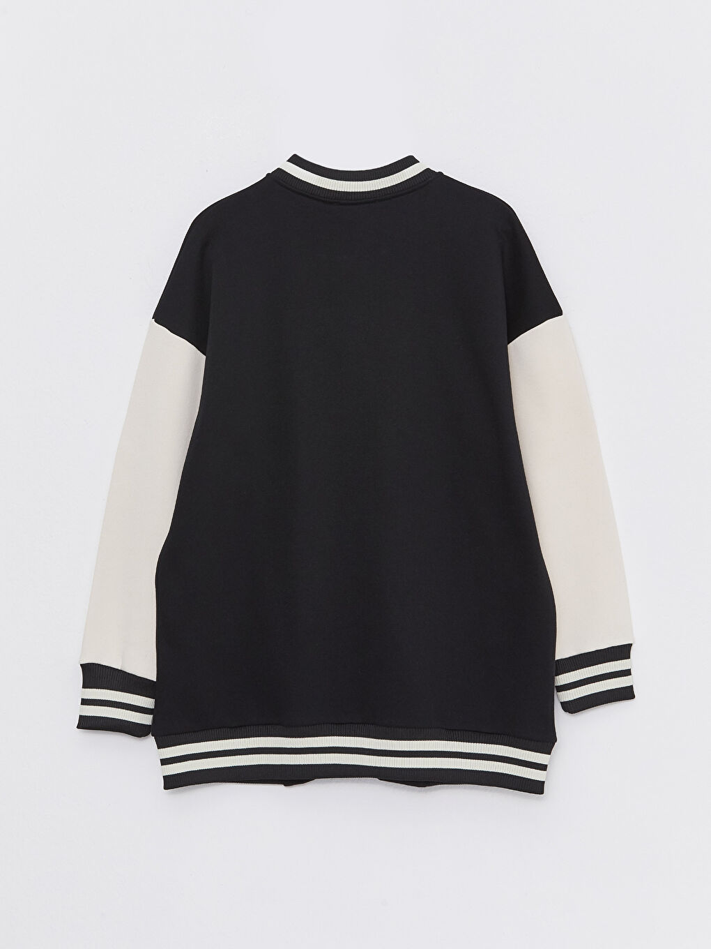 Bomber Collar Embroidered Women's College Jacket-7