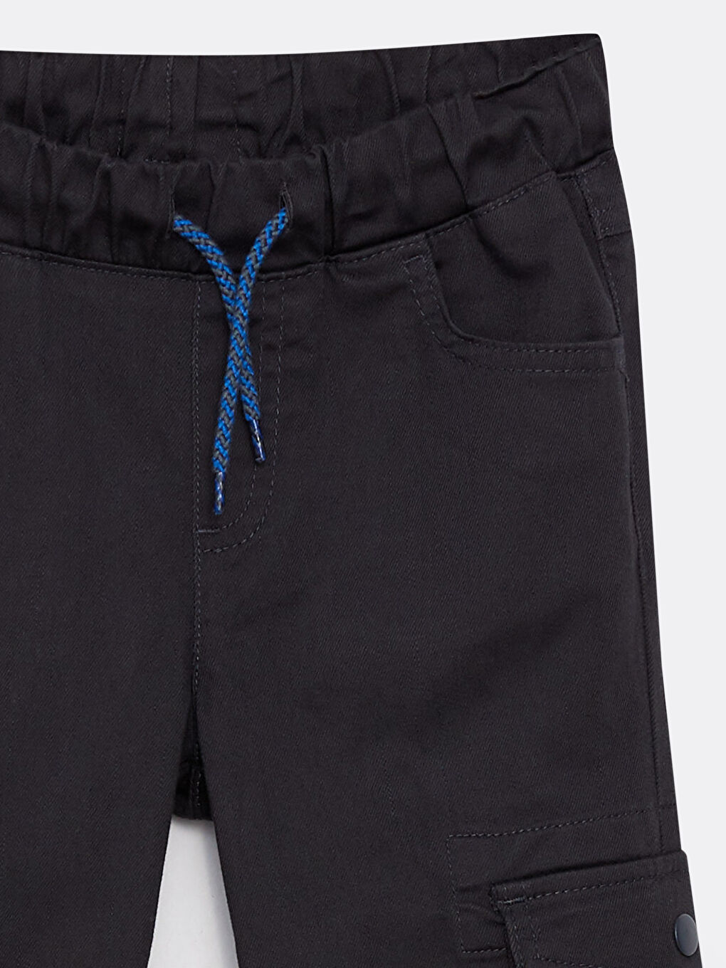 Antrasit Beli Lastikli Basic Erkek Çocuk Jogger Pantolon-2