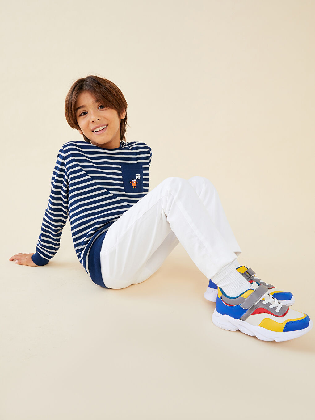 Elasticated Waist Basic Gabardine Boys' Trousers-2