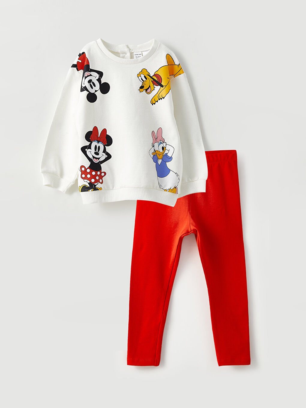 Ensemble Sweat-Shirt et Leggings Bébé Fille Minnie Mouse Imprimé en Coton à Manches Longues et Col Rond Lot de 2