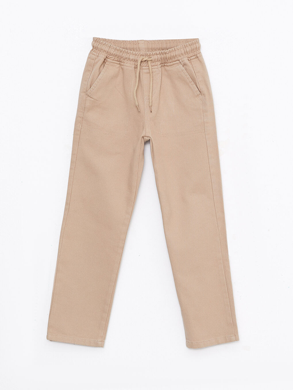 Bej Beli Lastikli Basic Erkek Çocuk Pantolon