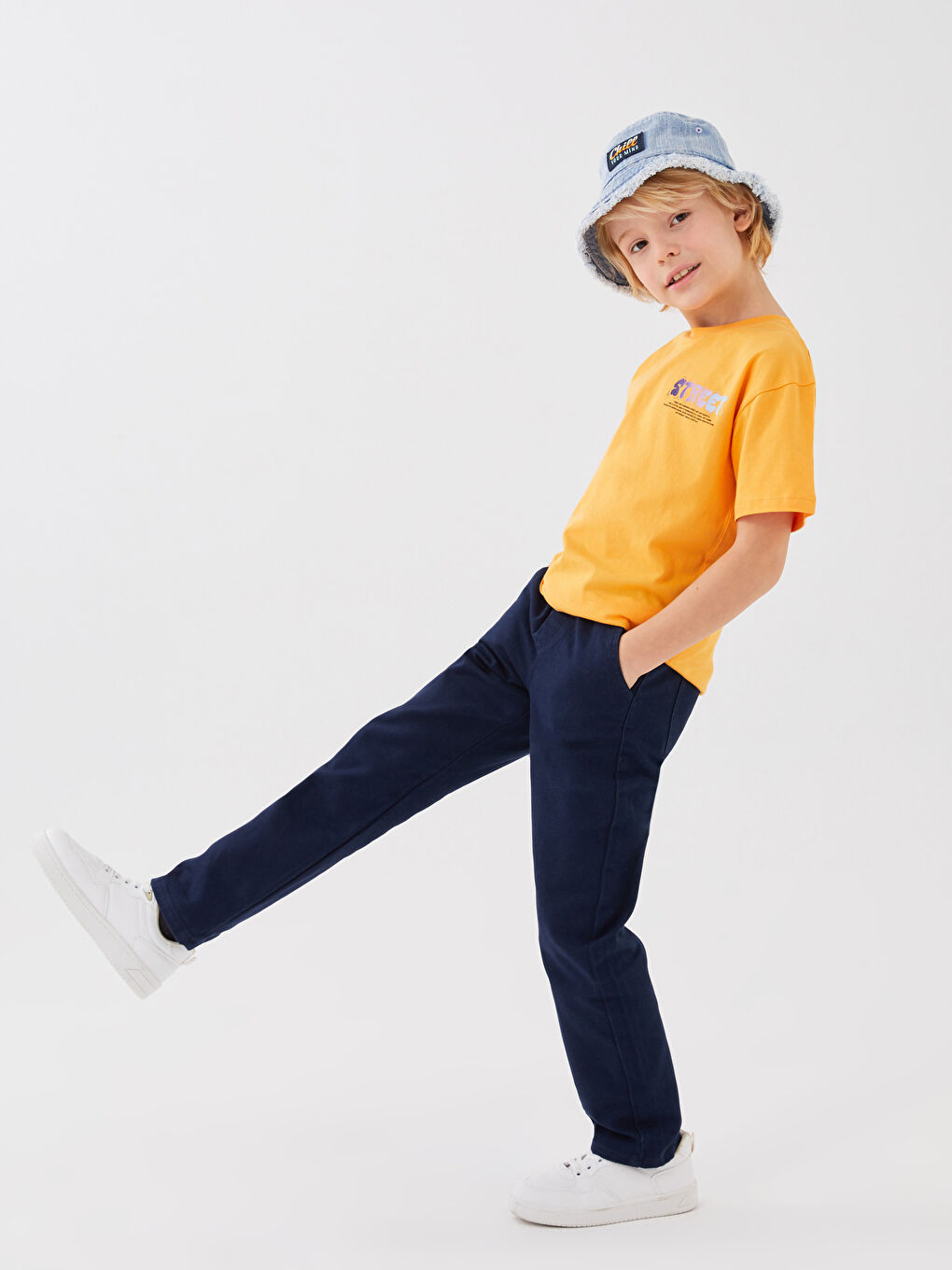 Lacivert Beli Lastikli Basic Erkek Çocuk Pantolon