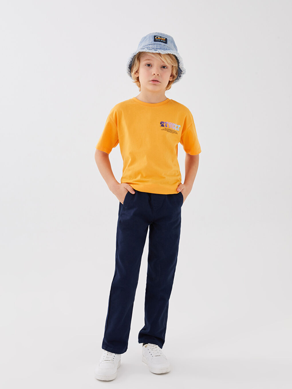 Lacivert Beli Lastikli Basic Erkek Çocuk Pantolon-2