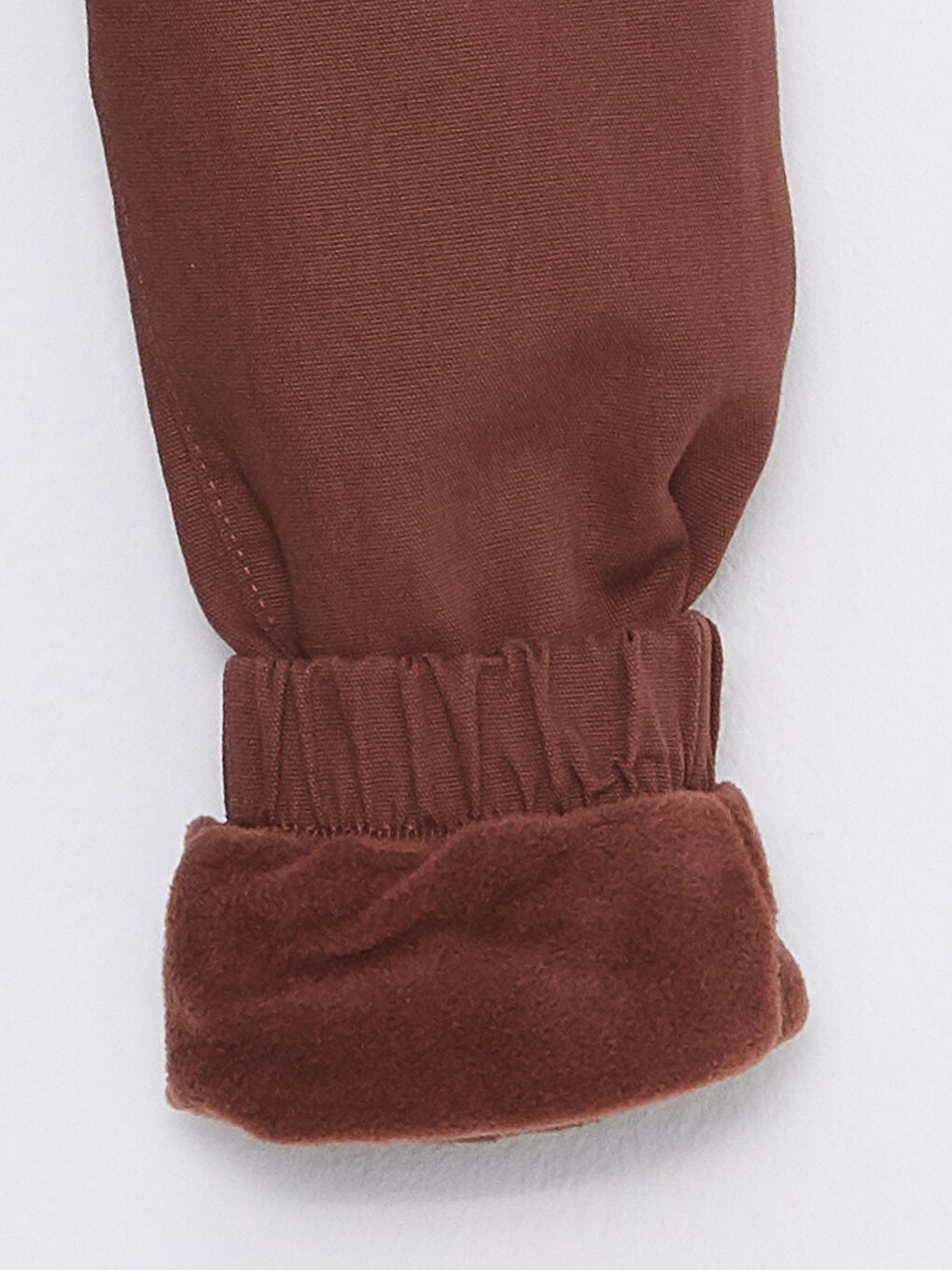 Kahverengi Beli Lastikli Basic Polar Astarlı Erkek Çocuk Jogger Pantolon-2