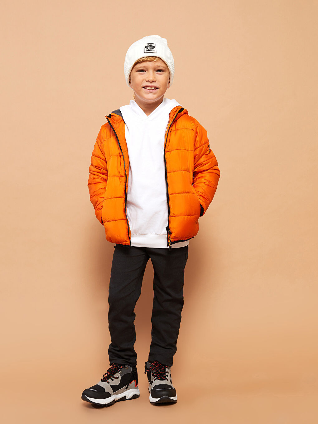 Antrasit Beli Lastikli Basic Gabardin Erkek Çocuk Pantolon-1