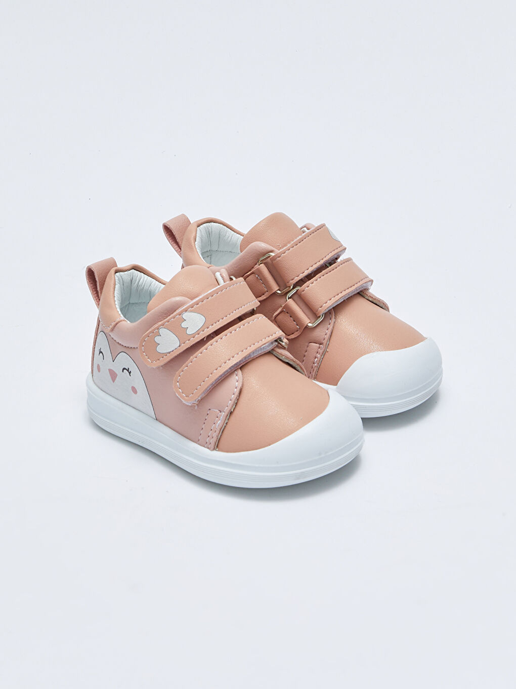 Pembe Baskılı Cırt Cırtlı Kız Bebek İlk Adım Ayakkabısı