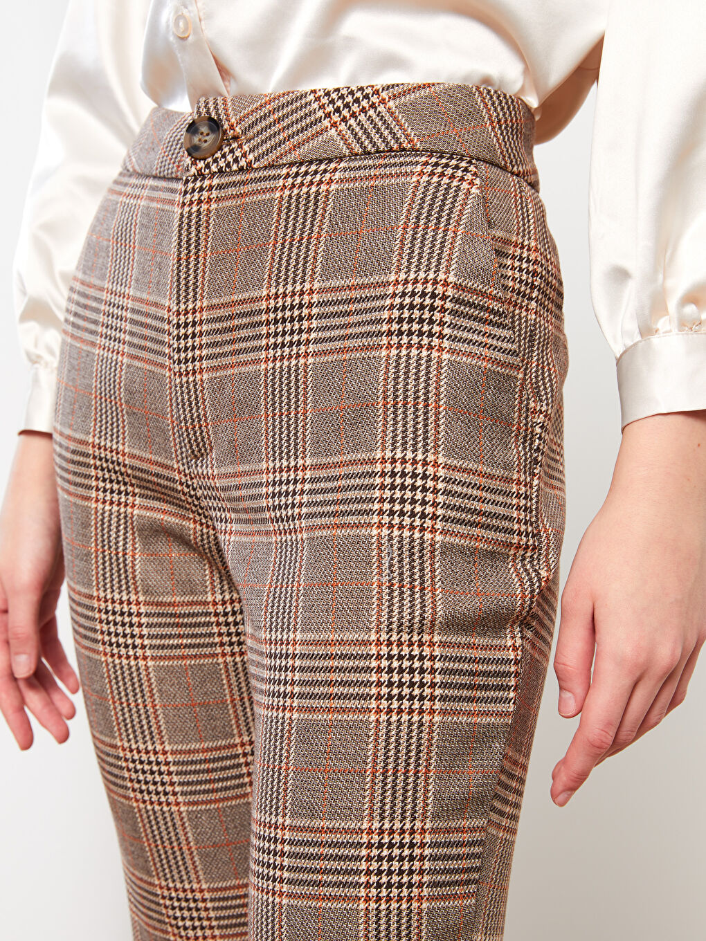 Комфортные Клетчатые Брюки для Женщин-3