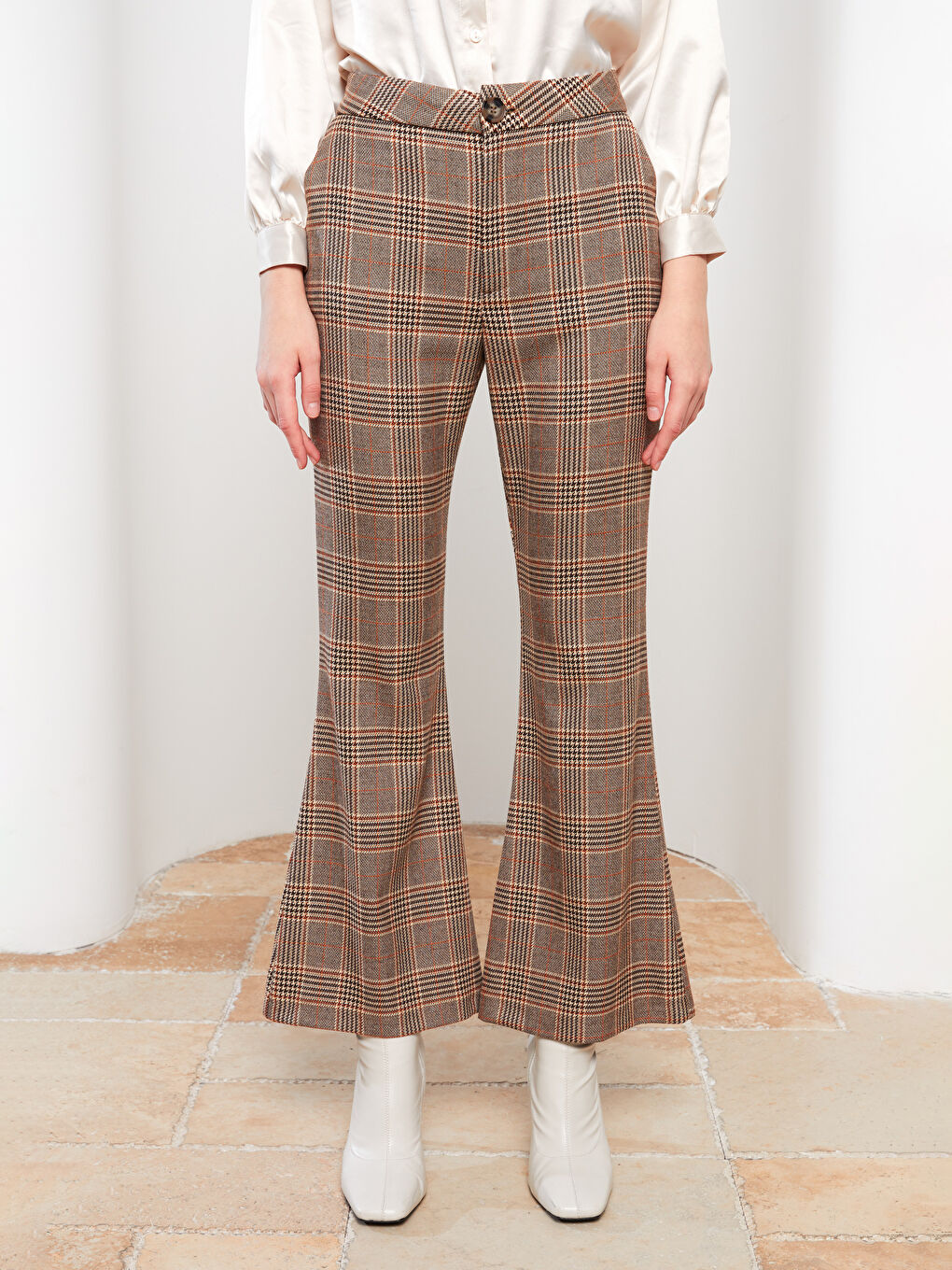 Комфортные Клетчатые Брюки для Женщин-4