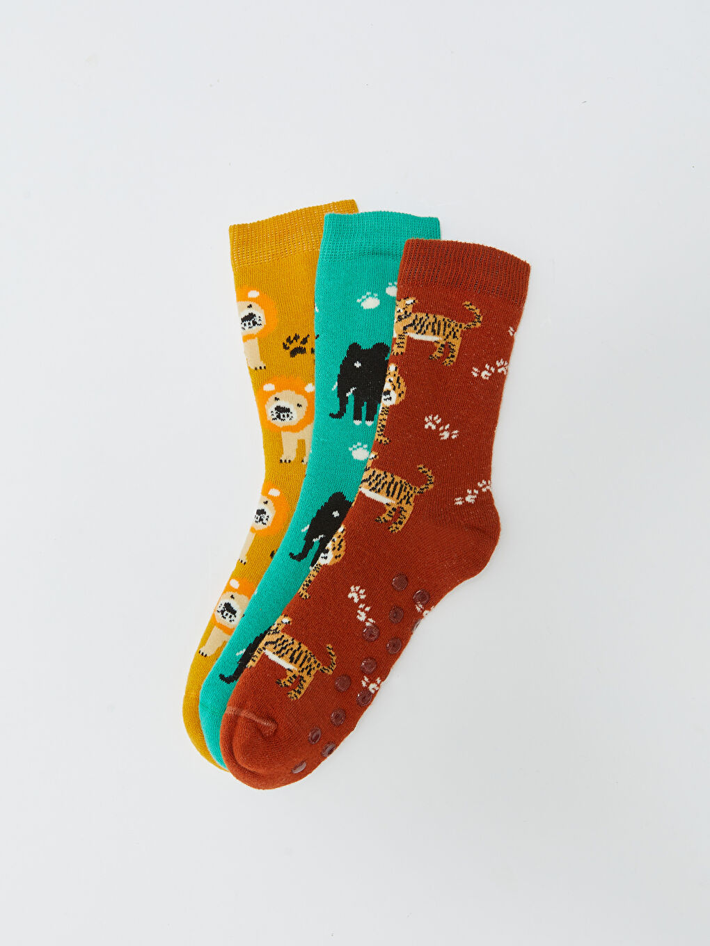 Karışık Desenli Erkek Çocuk Soket Çorap 3'lü-1