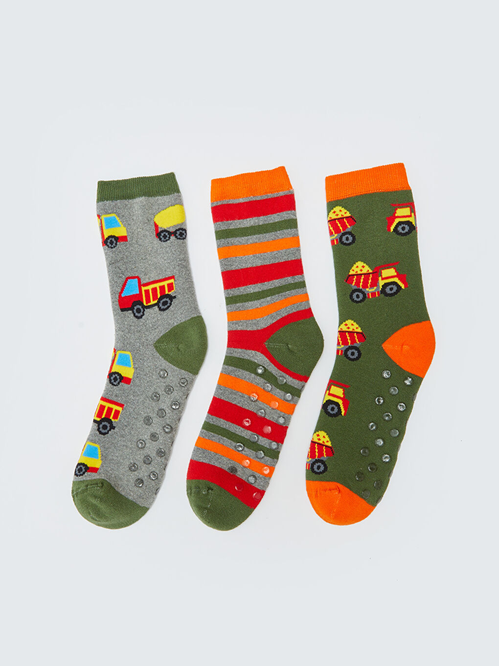 Karışık Desenli Erkek Çocuk Soket Çorap 3'lü-1