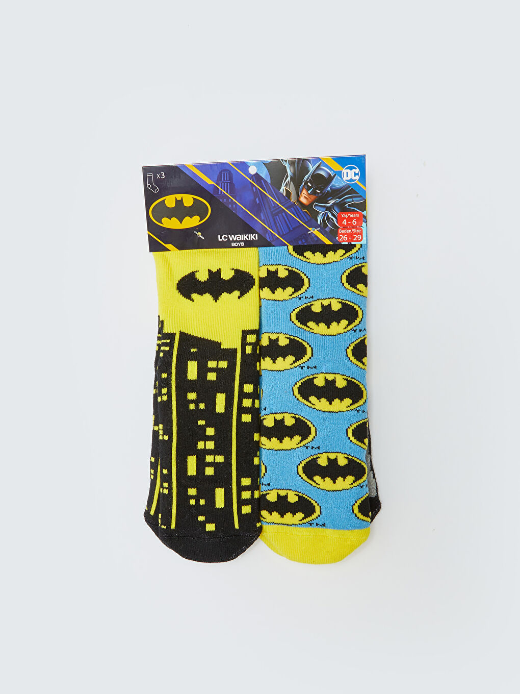 LCW Kids Batman Patterned Boys Socks 3 Pack -W2GA21Z4-K00