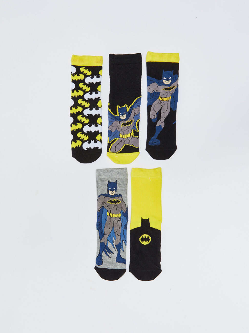 Karışık Batman Desenli Erkek Çocuk Soket Çorap 5'li