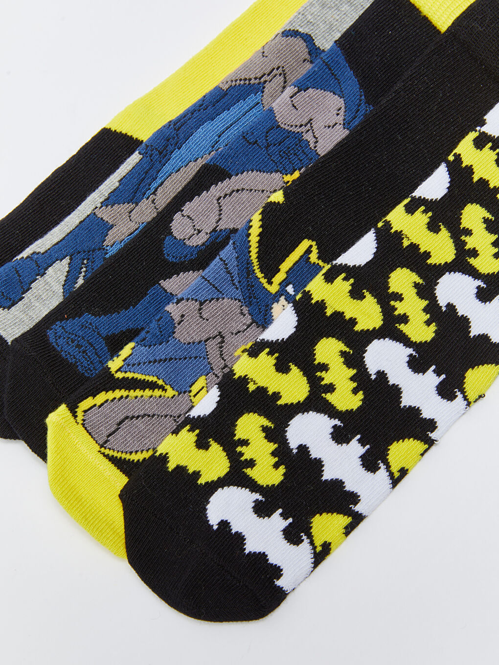 Karışık Batman Desenli Erkek Çocuk Soket Çorap 5'li-3