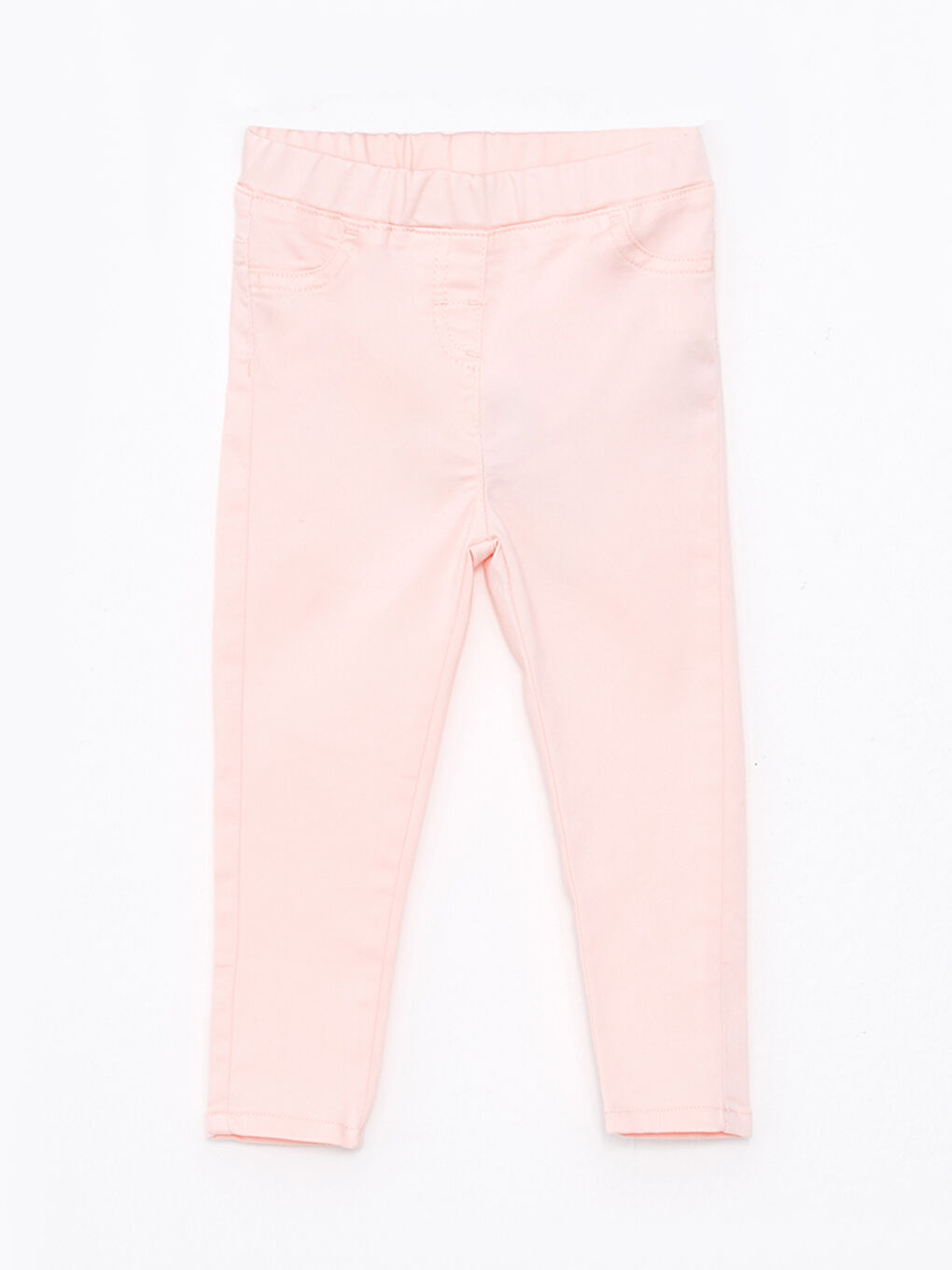 Pembe Beli Lastikli Kız Bebek Pantolon-2