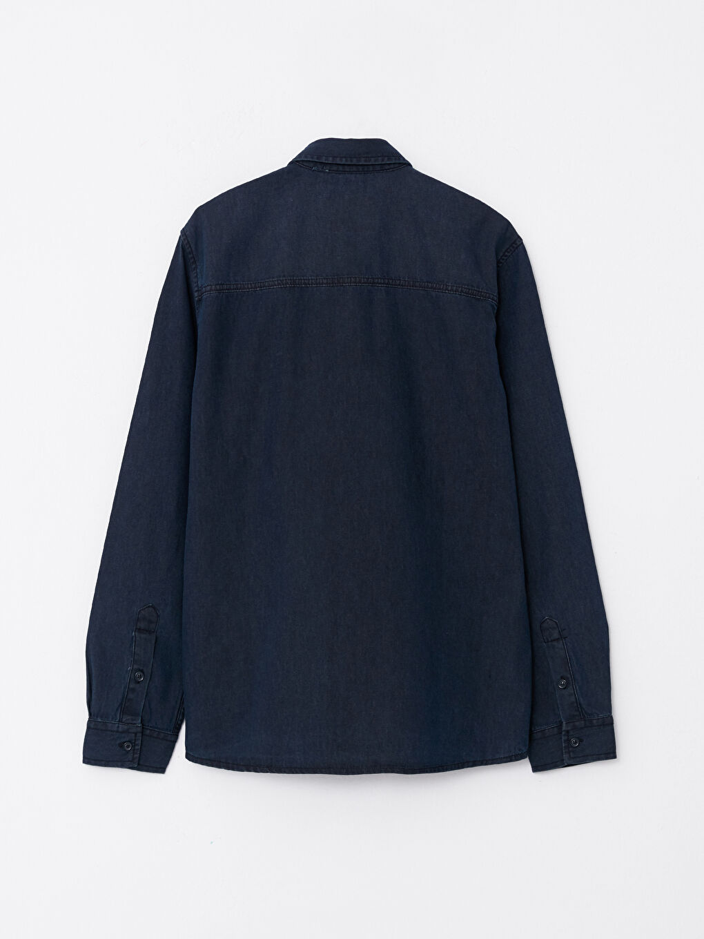 Regular Fit Long Sleeve Men's Denim Shirt-6