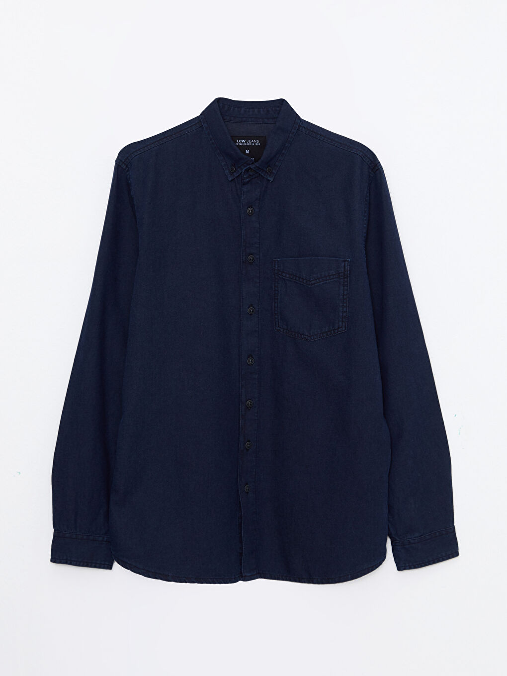 Regular Fit Long Sleeve Men's Denim Shirt-5