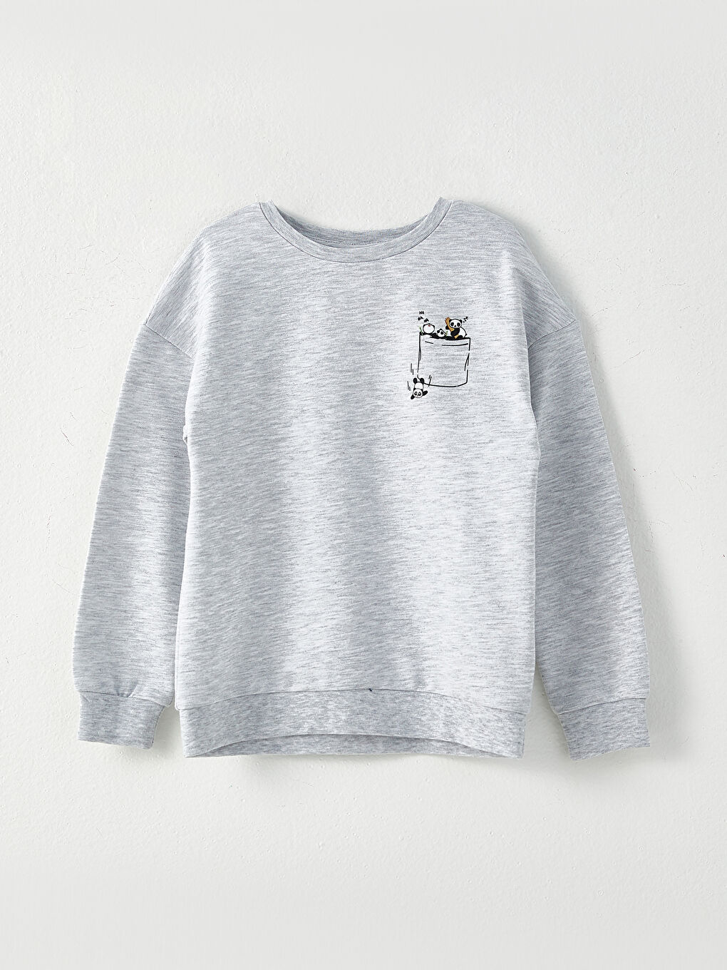 Crew Neck Printed Long Sleeve Girls' Pyjama Set-1