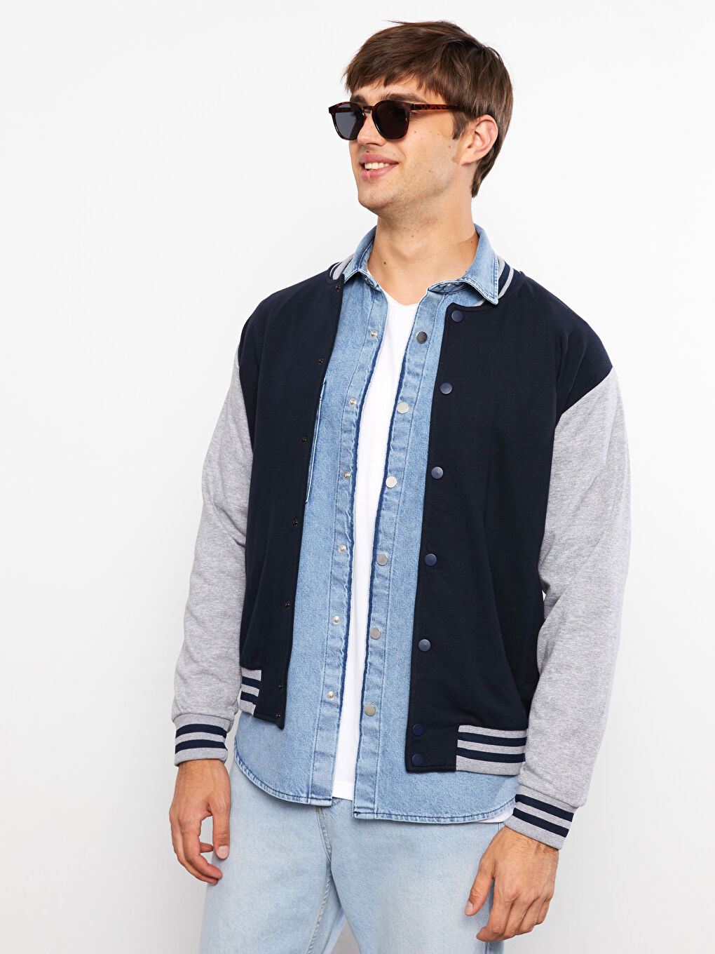 LCW ECO Standard Fit Long Sleeve Men's College Jacket -W2GA54Z8-HRZ