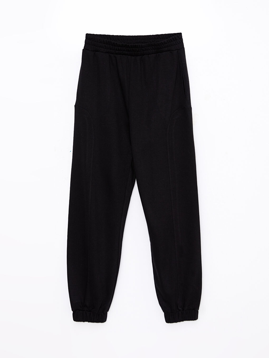 Women's Elasticated Waist Plain Jogger Sweatpants-5