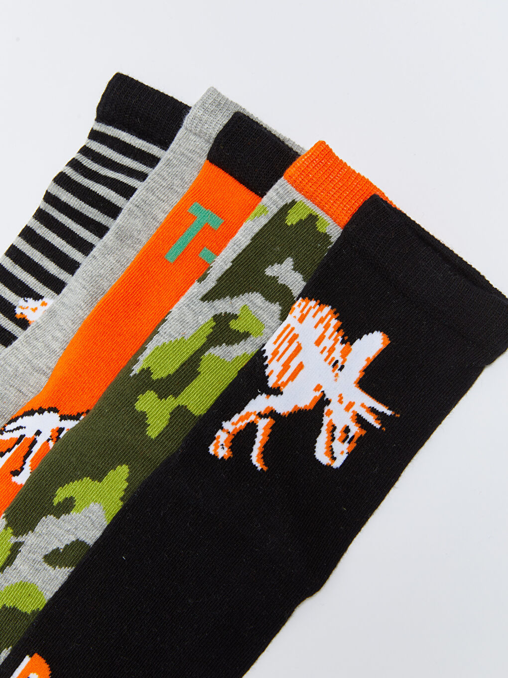 Karışık Desenli Erkek Çocuk Soket Çorap 5'li-3