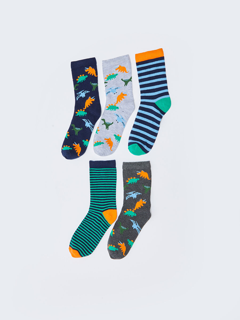 Karışık Desenli Erkek Çocuk Soket Çorap 5'li-1