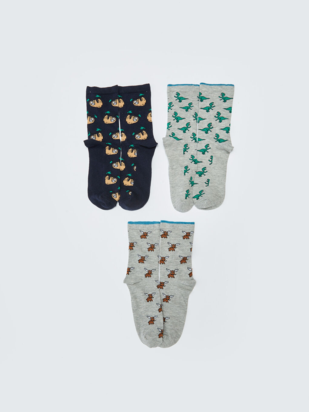Patterned Boys' Ankle Socks 5 Pack-1
