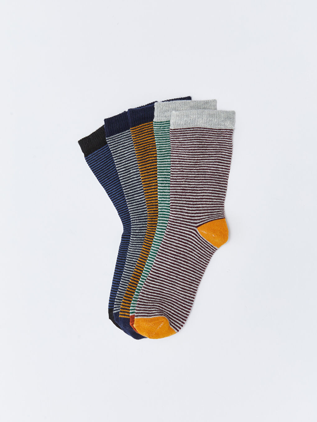 Karışık Çizgili Erkek Çocuk Soket Çorap 5'li