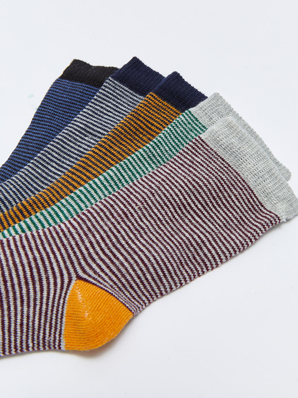 Karışık Çizgili Erkek Çocuk Soket Çorap 5'li-2