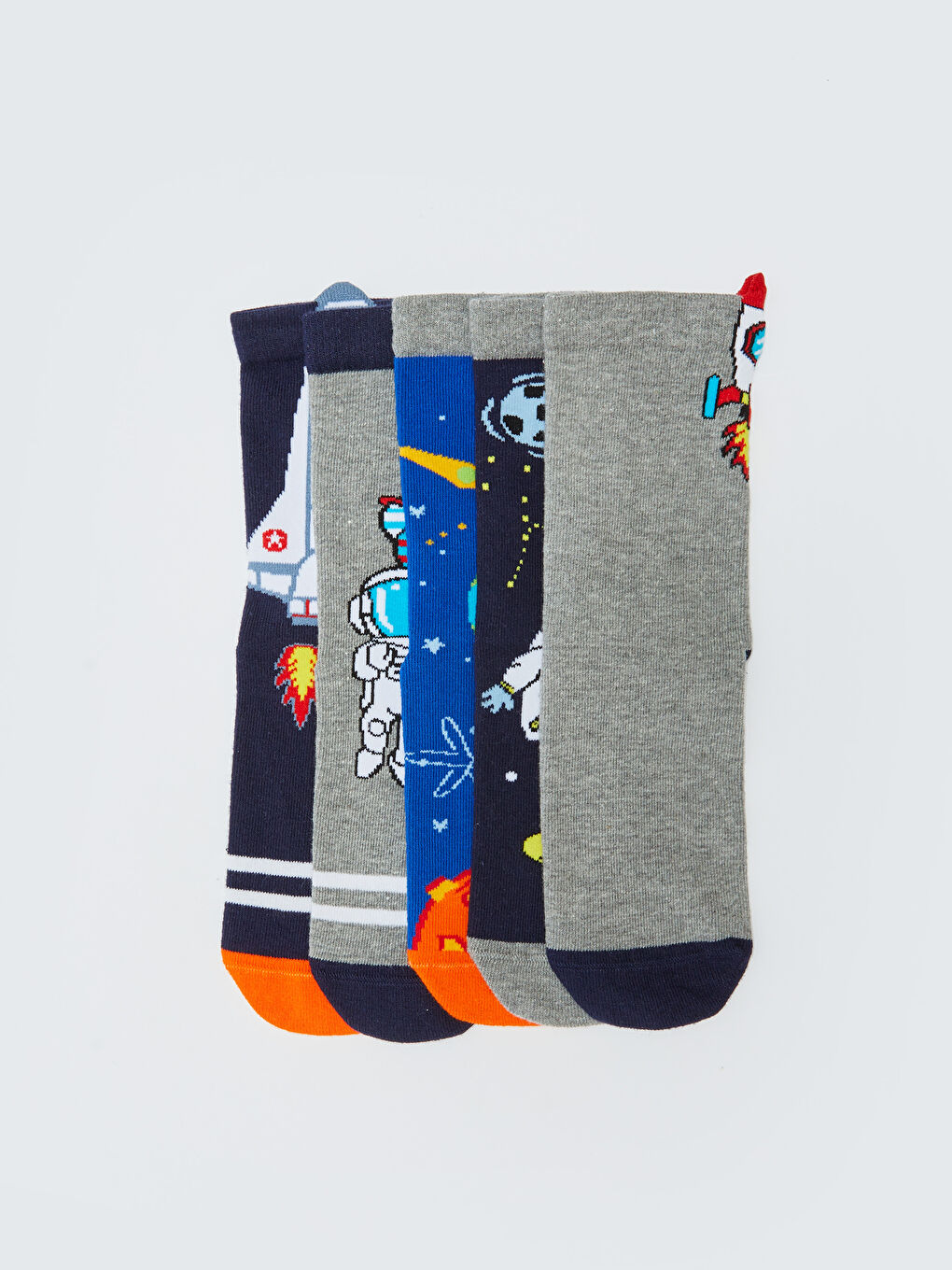 Karışık Desenli Erkek Çocuk Soket Çorap 5'li