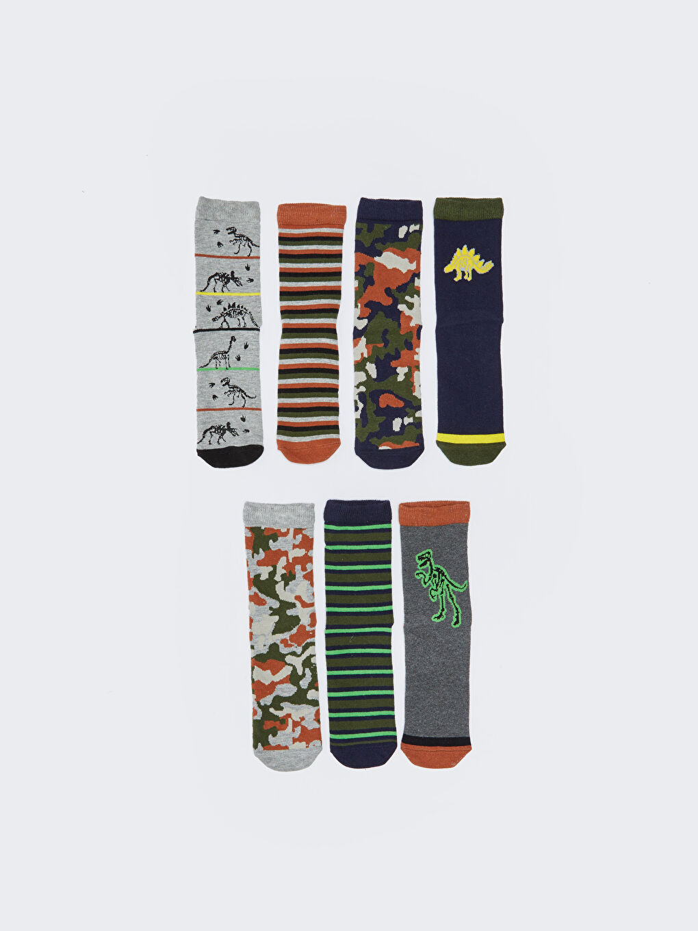 Patterned Boys' Ankle Socks 7 Pack-1