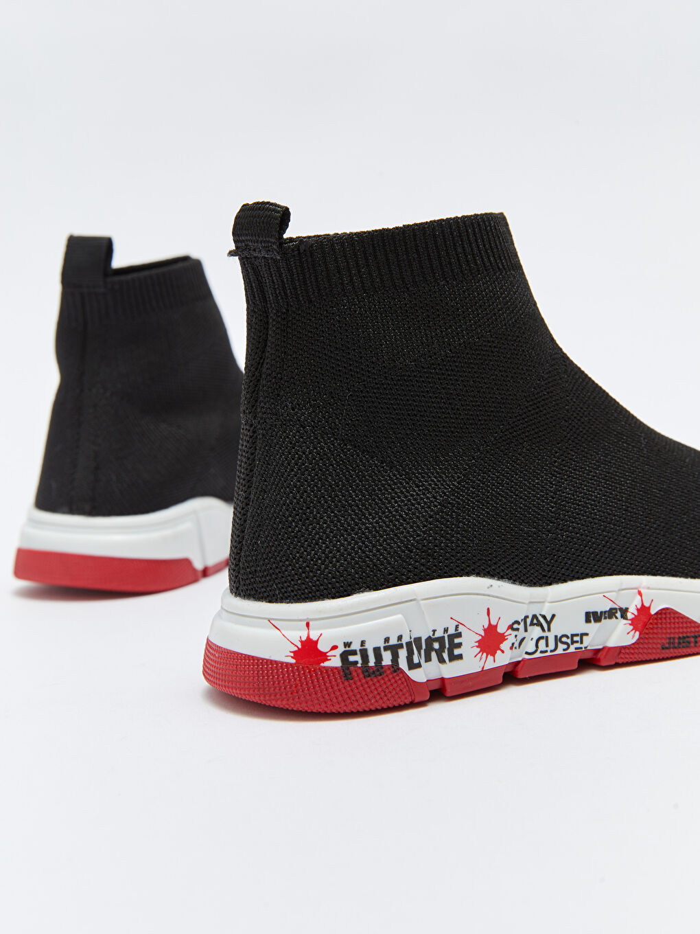 Siyah Baskılı Erkek Çocuk Çorap Bot-4