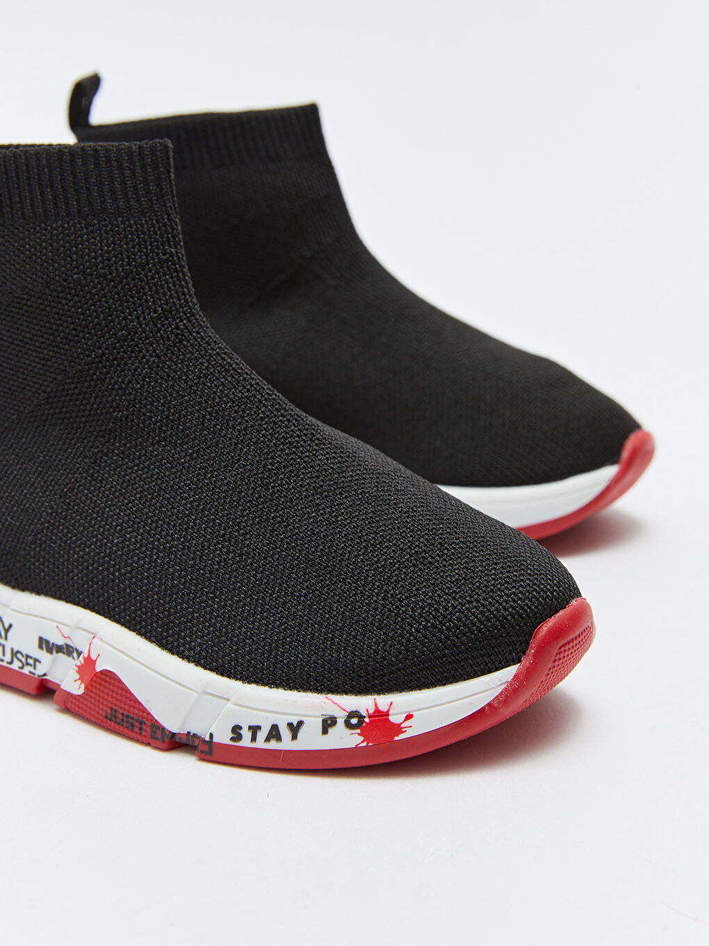 Siyah Baskılı Erkek Çocuk Çorap Bot-2