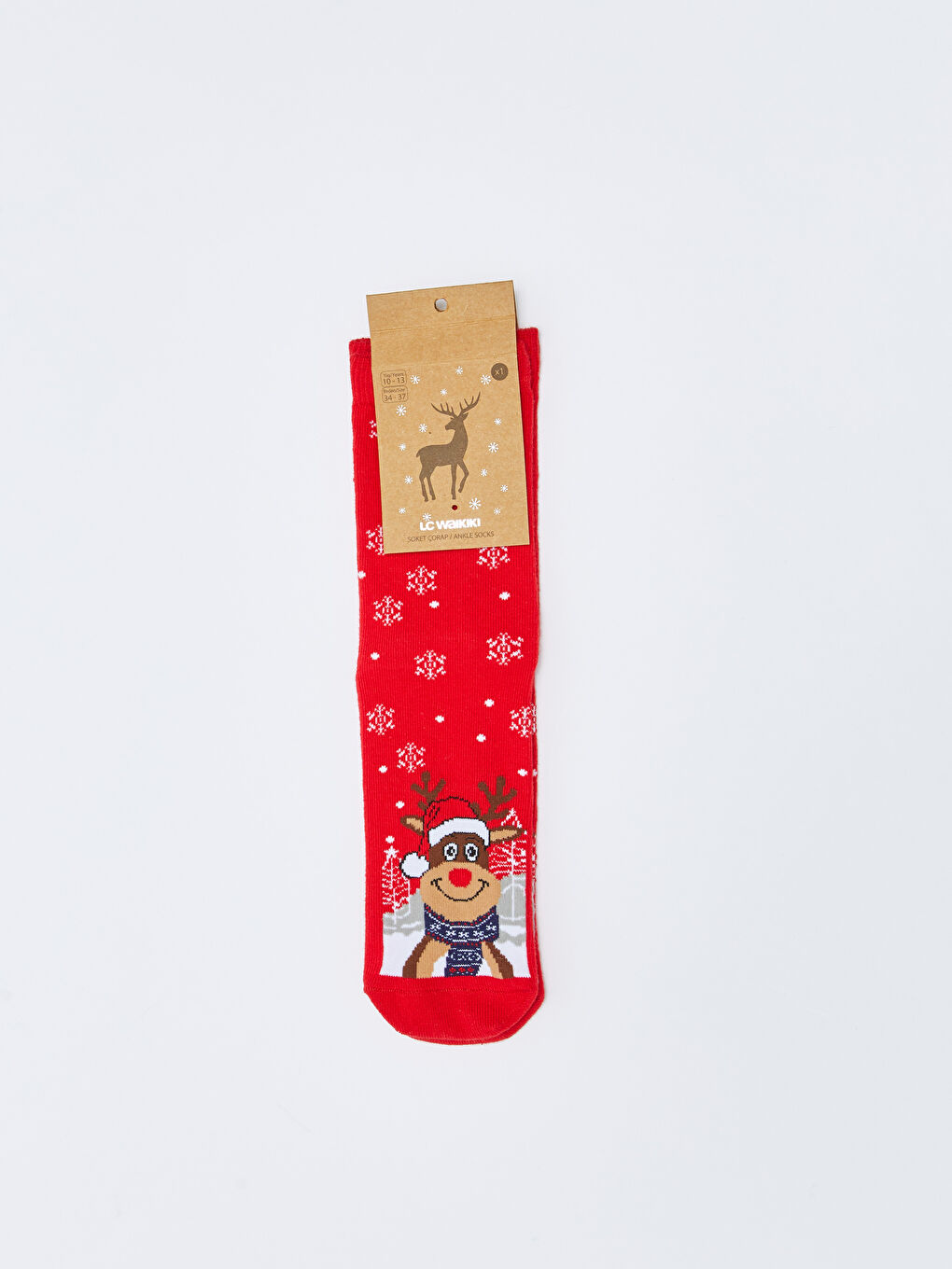 Kırmızı Yılbaşı Temalı Erkek Çocuk Soket Çorap-2