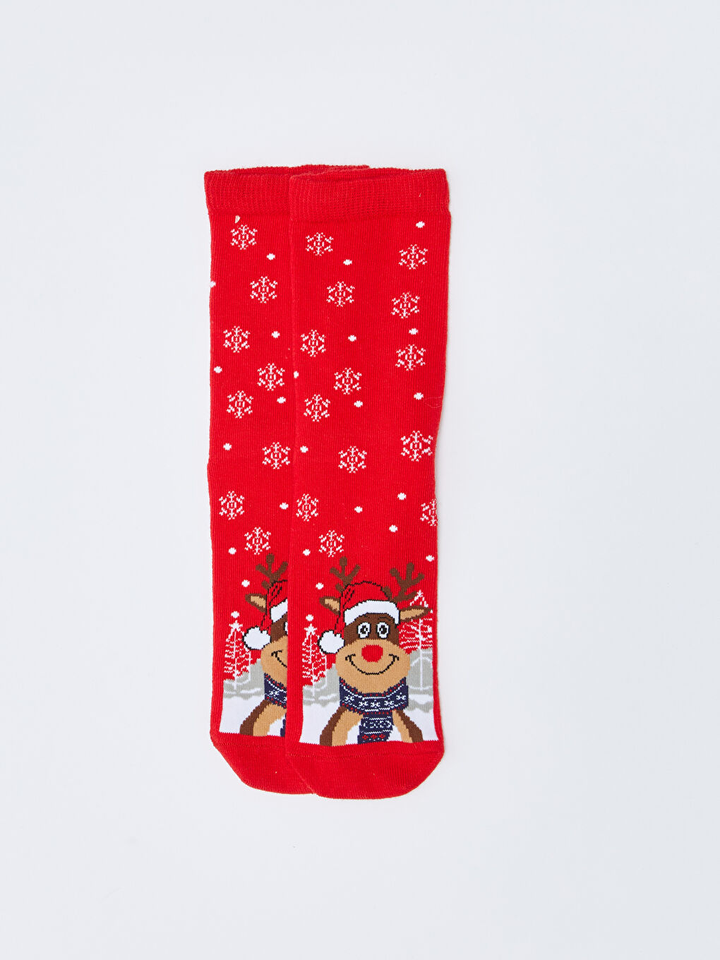 Kırmızı Yılbaşı Temalı Erkek Çocuk Soket Çorap