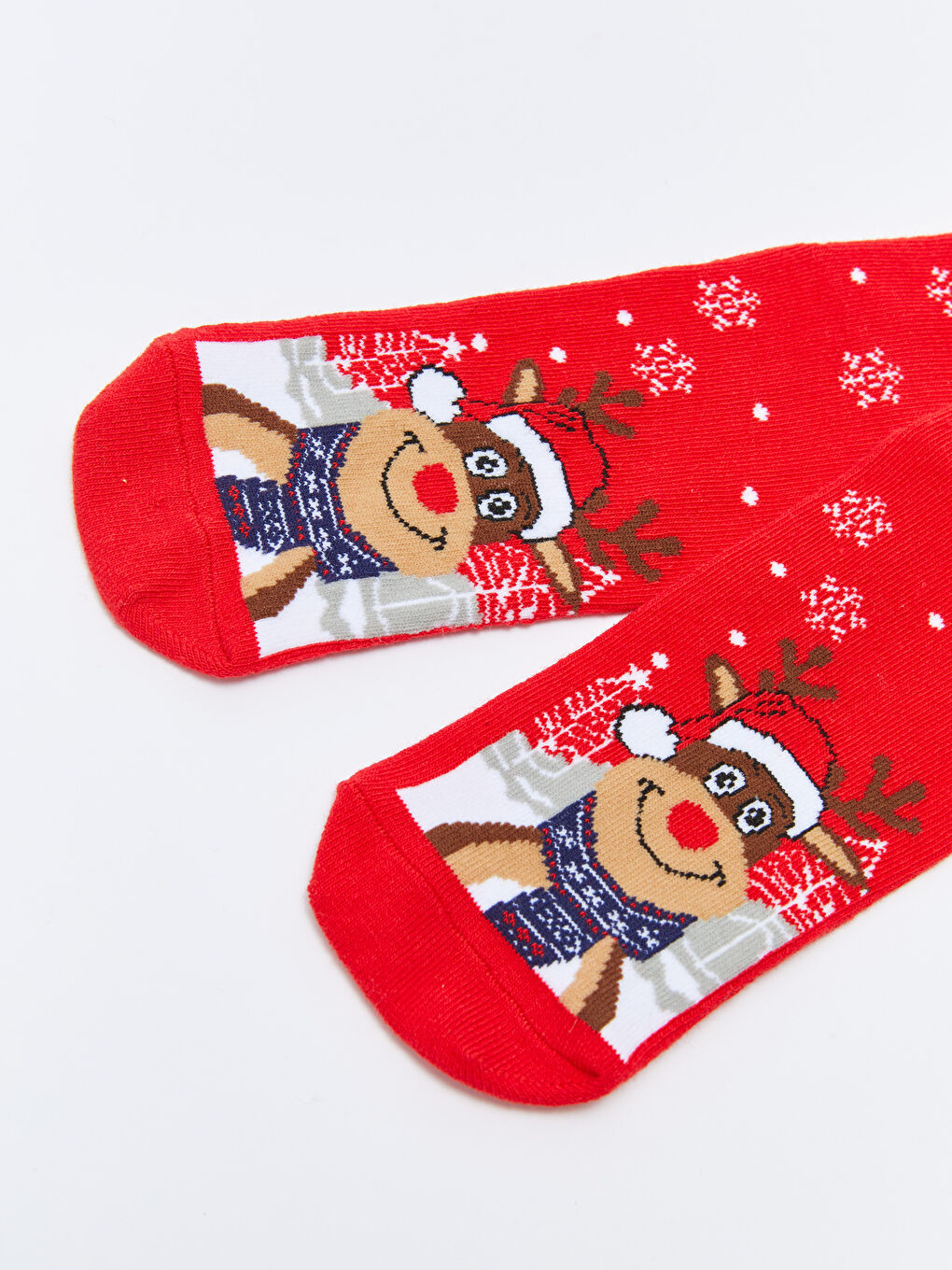 Kırmızı Yılbaşı Temalı Erkek Çocuk Soket Çorap-3
