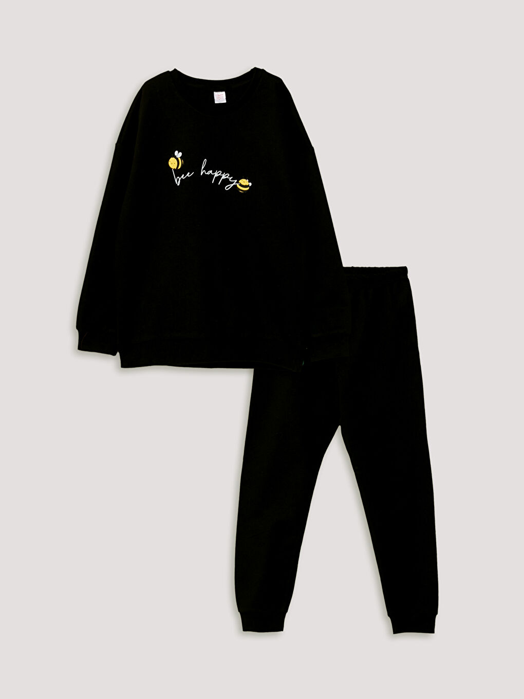 LCW ECO Crew Neck Printed Long Sleeve Girls' Pyjama Set -W2GB06Z4-CVL