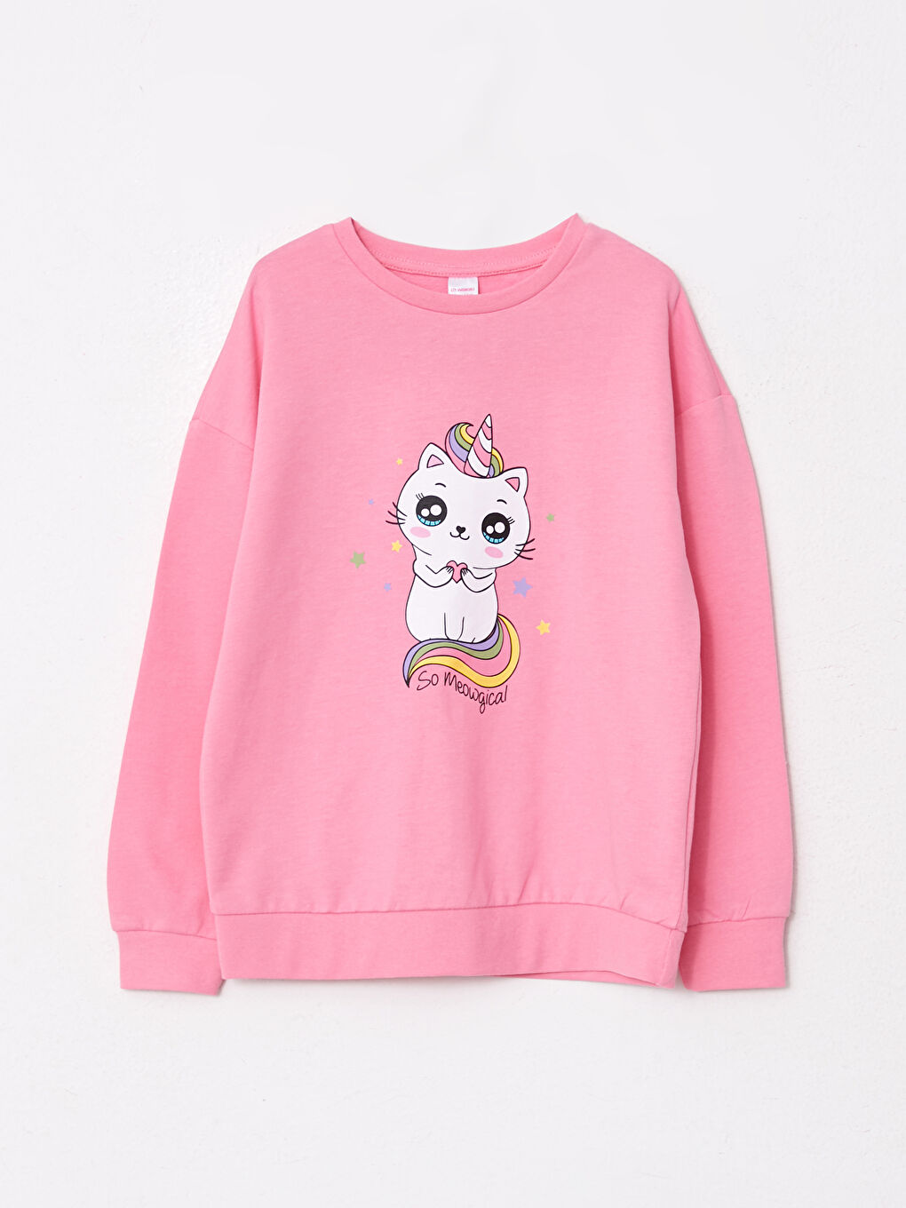 Crew Neck Printed Long Sleeve Girls' Pyjama Set-1