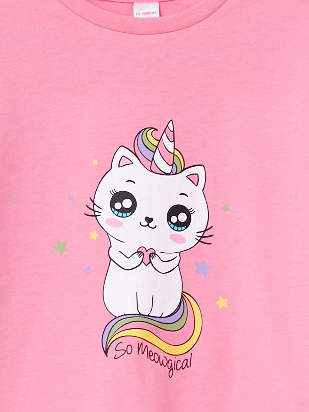 Crew Neck Printed Long Sleeve Girls' Pyjama Set-4