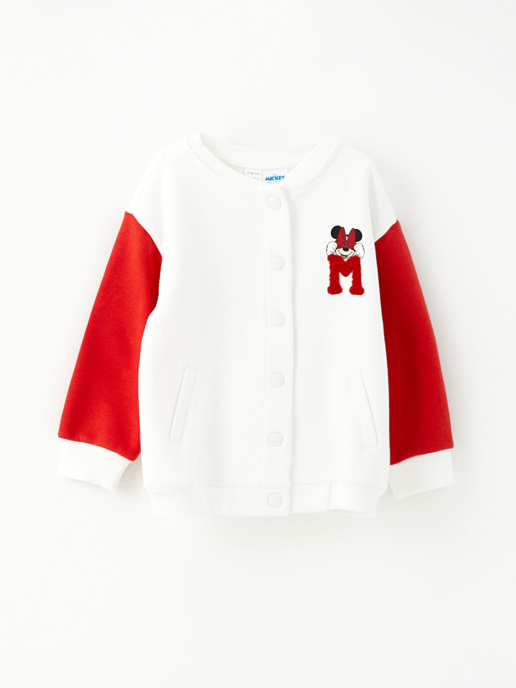 Veste Bomber Bébé Fille Minnie Mouse Imprimée Manches Longues Col Université-3