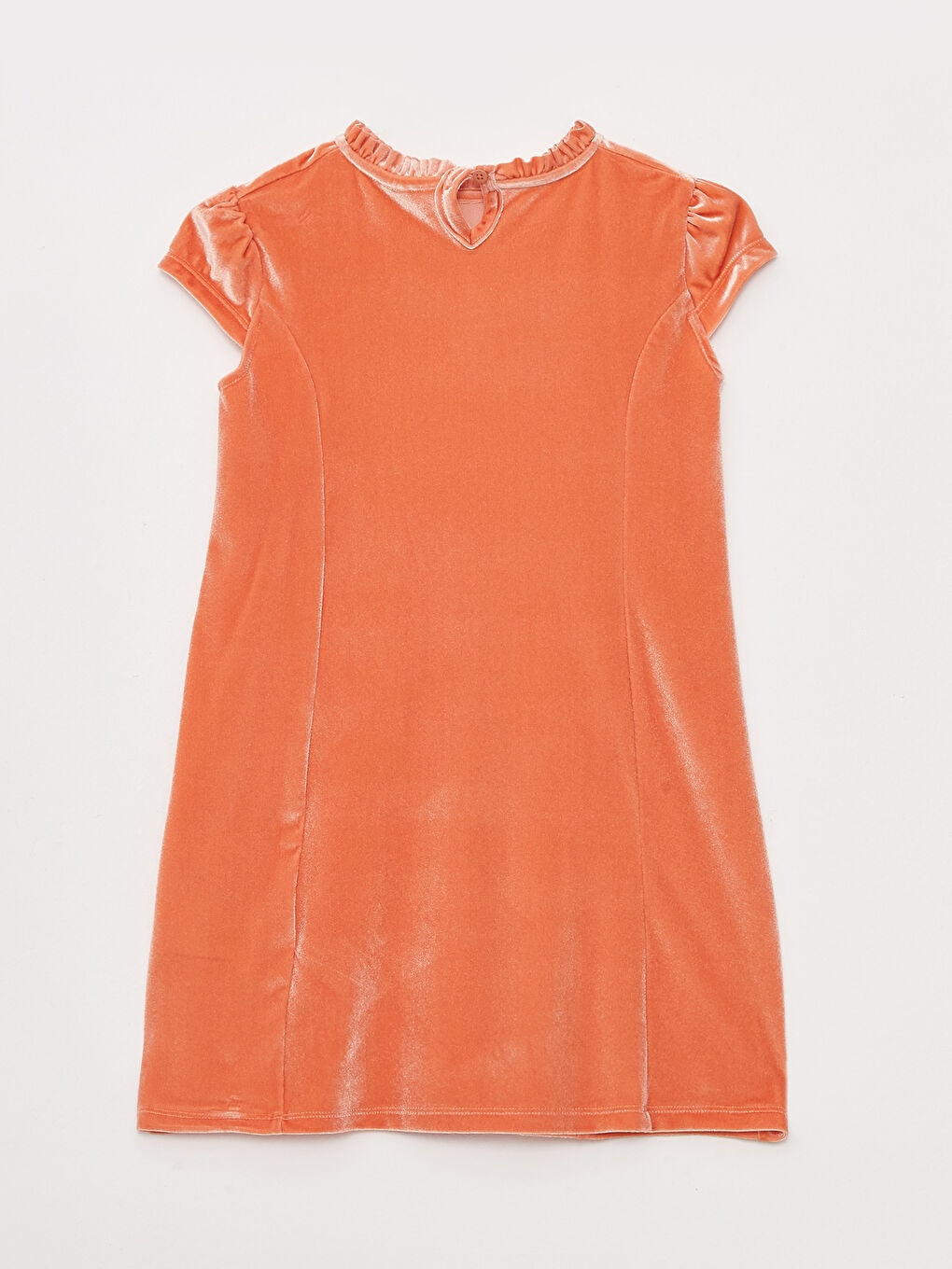 Crew Neck Basic Short Sleeve Velvet Girls Dress and Bag-1