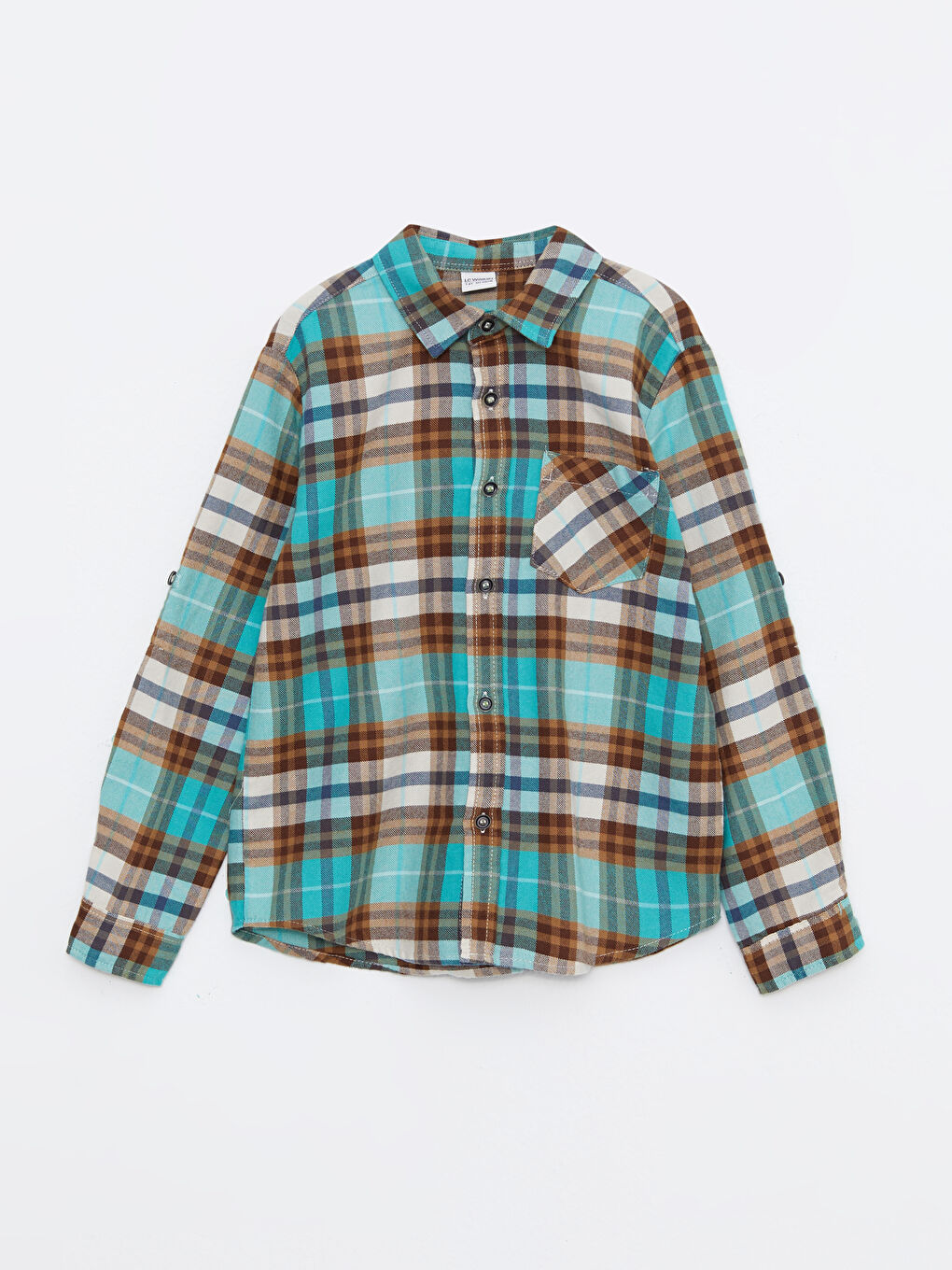 Yeşil Ekose Uzun Kollu Erkek Çocuk Gömlek