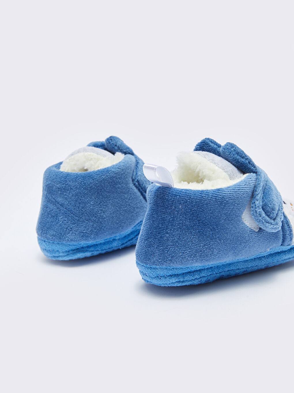 Mavi Nakış Detaylı Yürüme Öncesi Erkek Bebek Ev Ayakkabısı-4