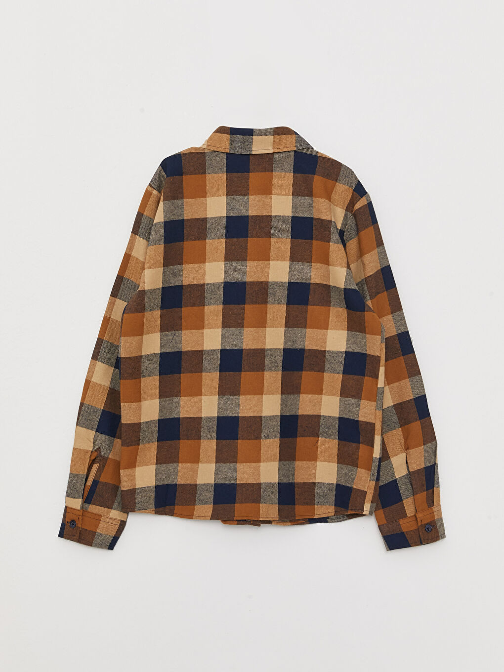 Kahverengi Ekose Uzun Kollu Erkek Çocuk Gömlek-1