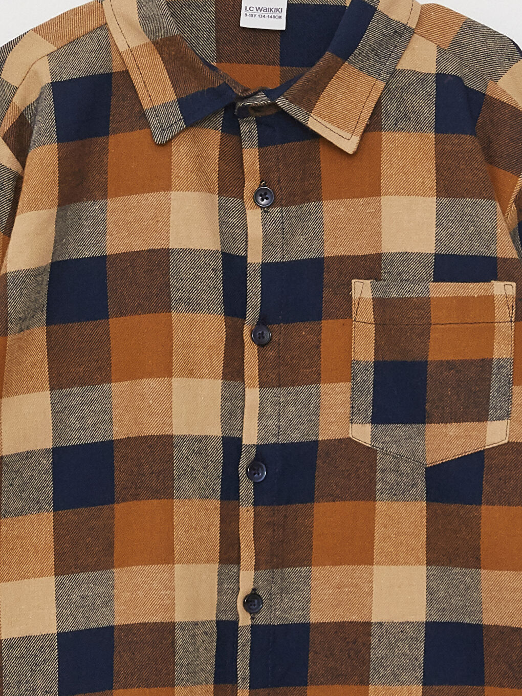 Kahverengi Ekose Uzun Kollu Erkek Çocuk Gömlek-2